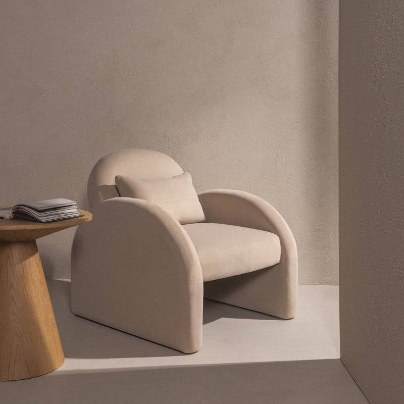 Loungesessel JADA hellbeige Samt