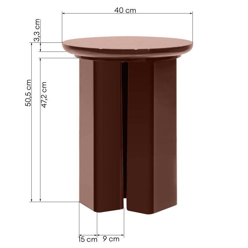 Tavolino Laterale RIEB 40 cm Borgogna Lucido