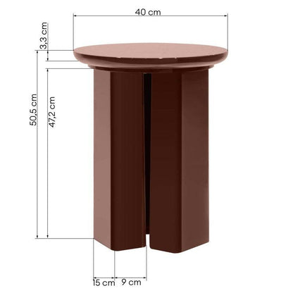 Tavolino Laterale RIEB 40 cm Borgogna Lucido