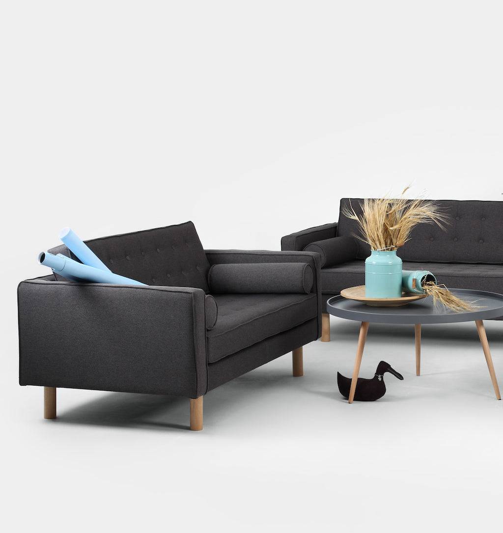 Divano 2 Posti TOPIC WOOD Carbone Naturale