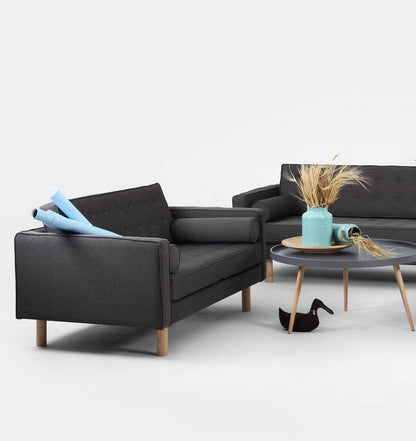Divano 2 Posti TOPIC WOOD Carbone Naturale