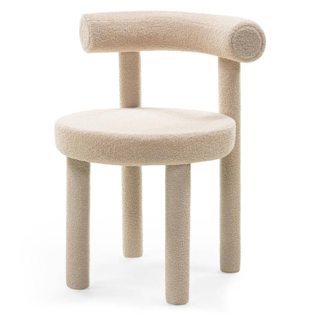 Sedia da Pranzo PERER II, Beige Bouclé