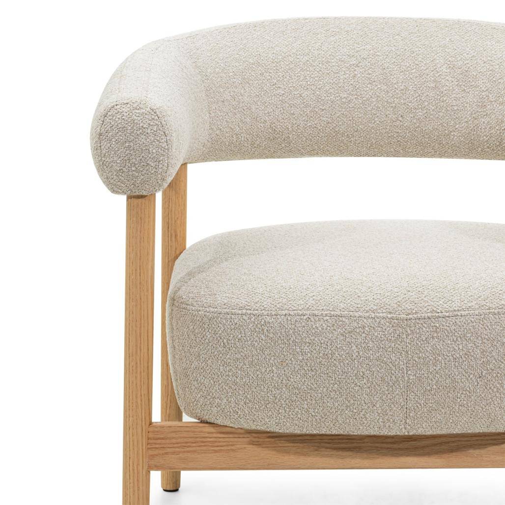 Sessel MUE hellbeige mit Eichenholz