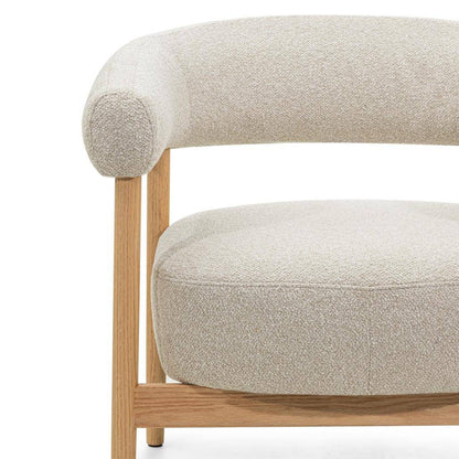Sessel MUE hellbeige mit Eichenholz