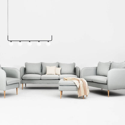 Sofa POSH WOOD 2-Sitzer - Platin, Natur