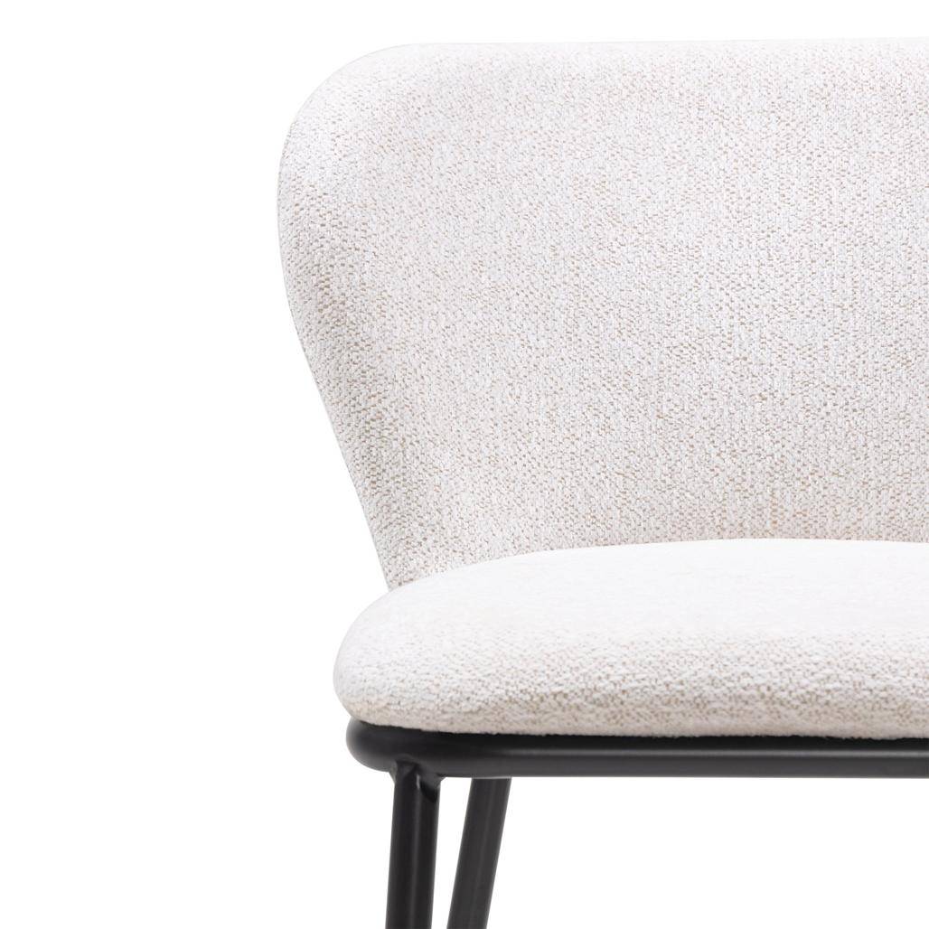 Barhocker NIKA, ecru mit schwarzen Füßen