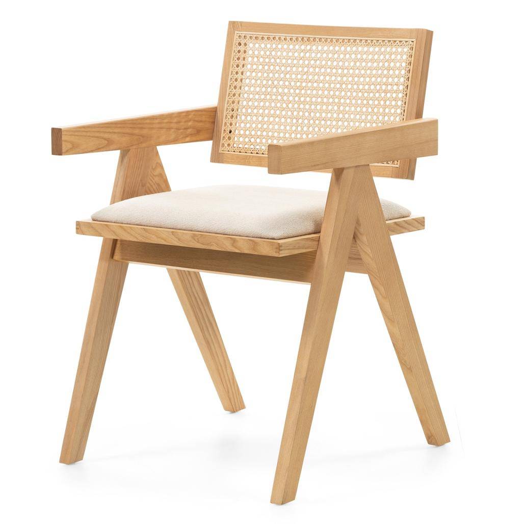 Sedia in legno RENE, intreccia viennese, naturale/beige
