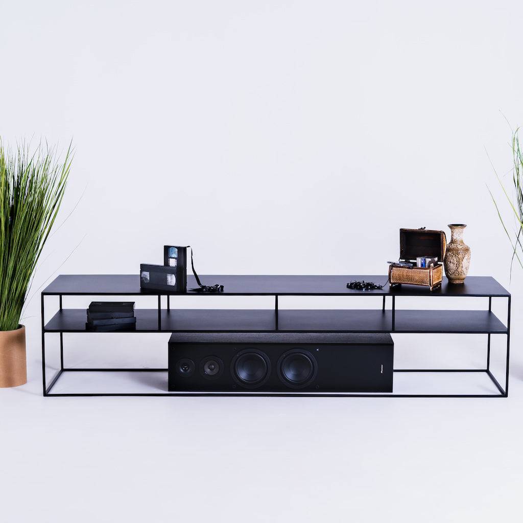 Tavolino RTV TENSIO 2 FLOOR METAL 200x45 - Nero