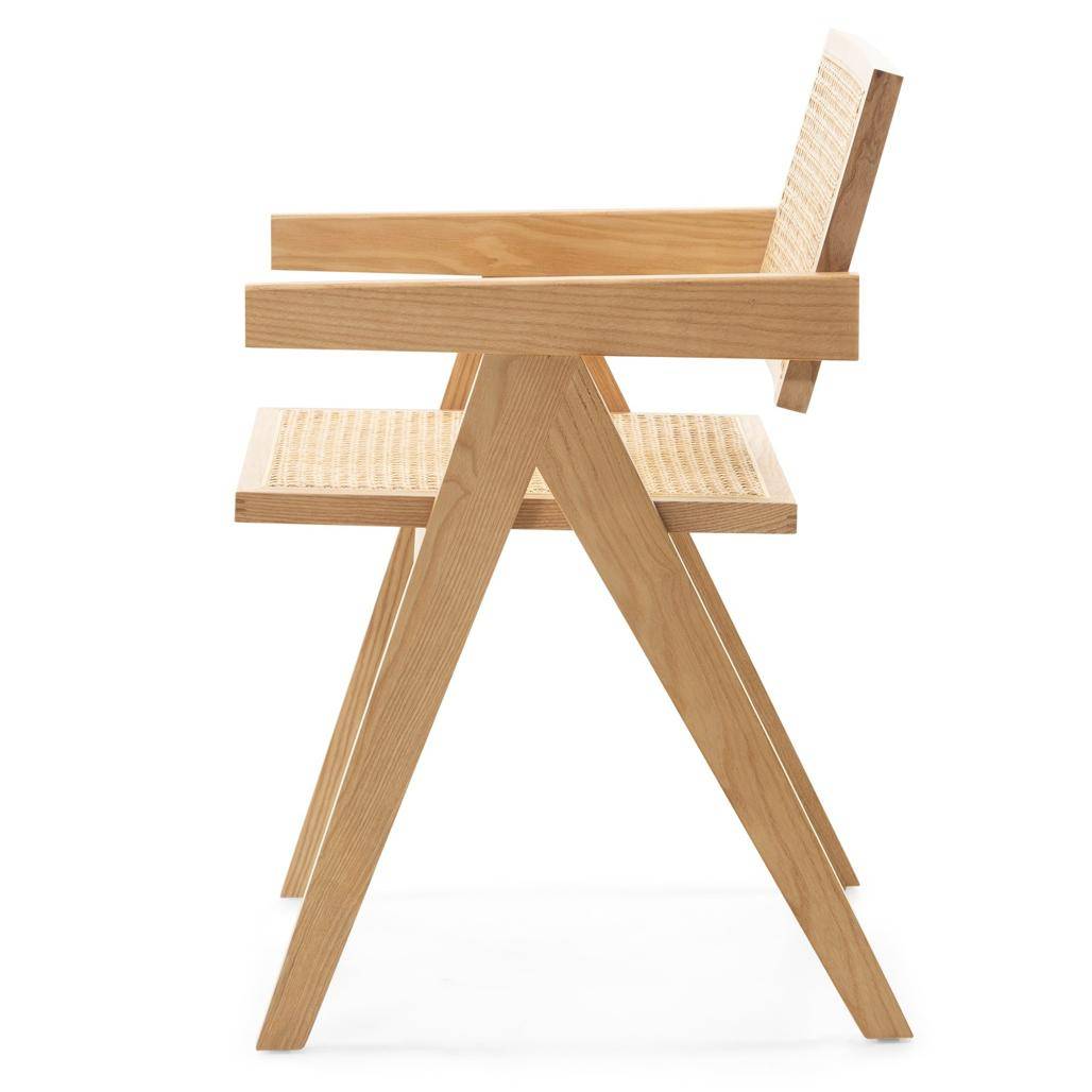 Sedia RENE in legno con intreccio viennese, rattan naturale
