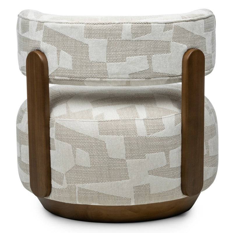 Sessel MARABELL, abgerundete Formen, beige/creme, Nussbaum