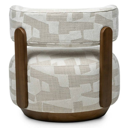 Sessel MARABELL, abgerundete Formen, beige/creme, Nussbaum