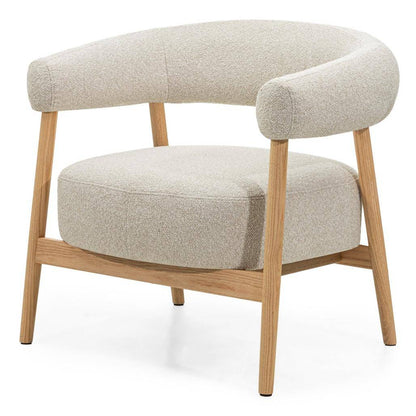 Sessel MUE hellbeige mit Eichenholz