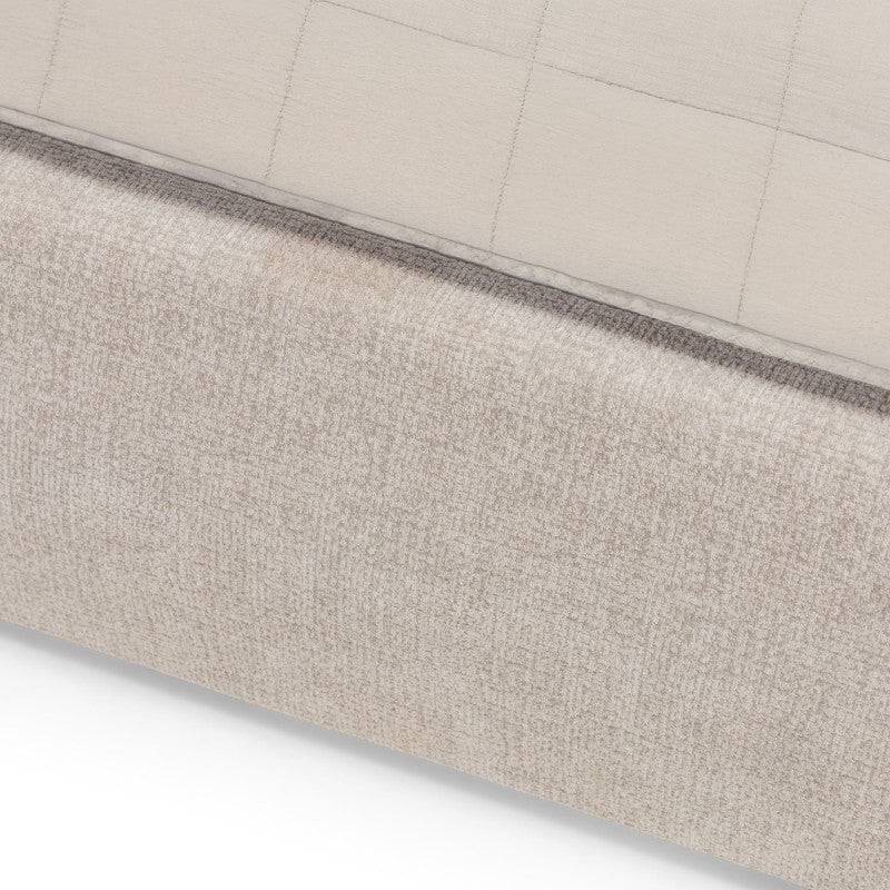 Letto imbottito MALANEL 160x200 cm, beige chiaro, arrotondato