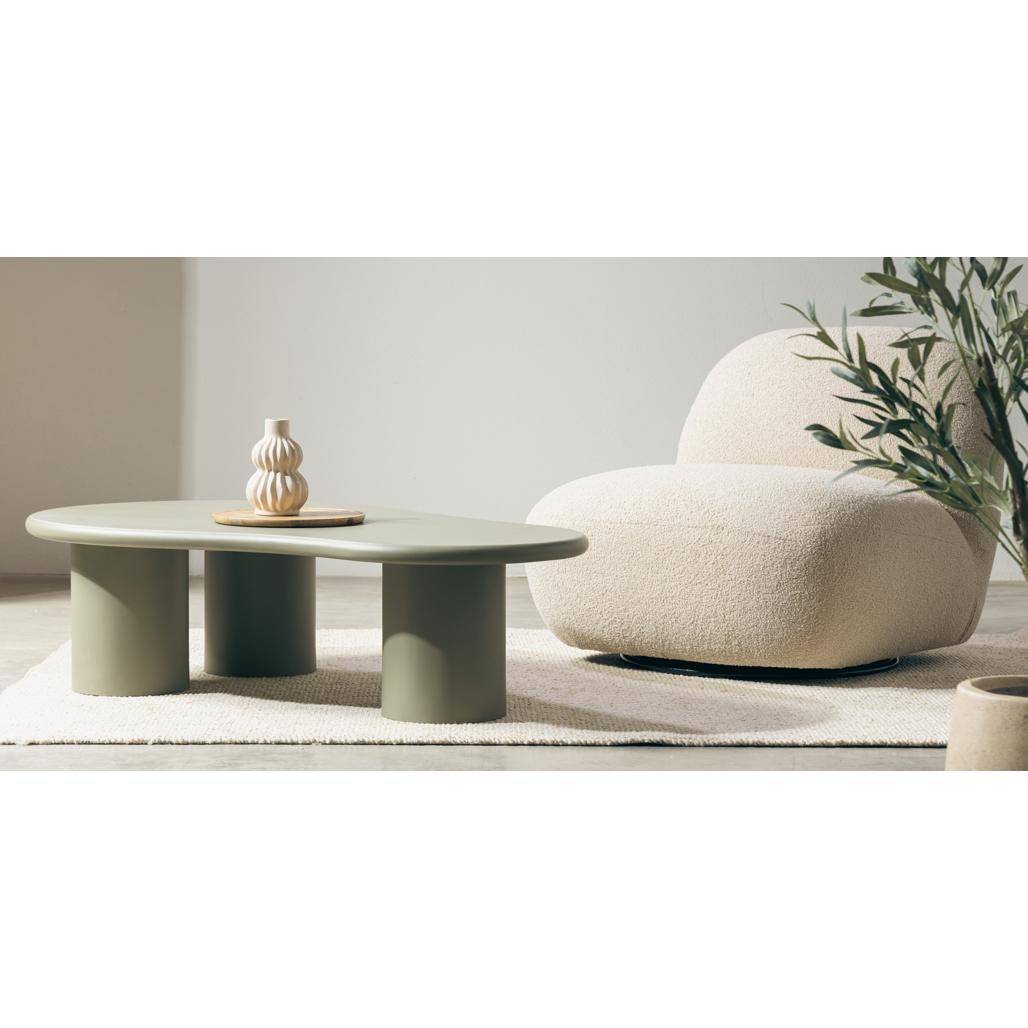 Tavolino da caffè NUBE, verde oliva opaco