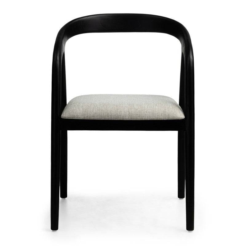 Sedia ONDE, nero/beige chiaro, teak