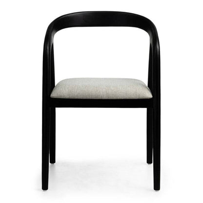 Sedia ONDE, nero/beige chiaro, teak