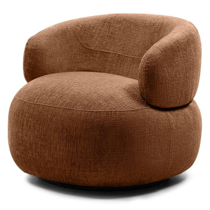 Poltrona girevole ORIEL, rame, forme arrotondate
