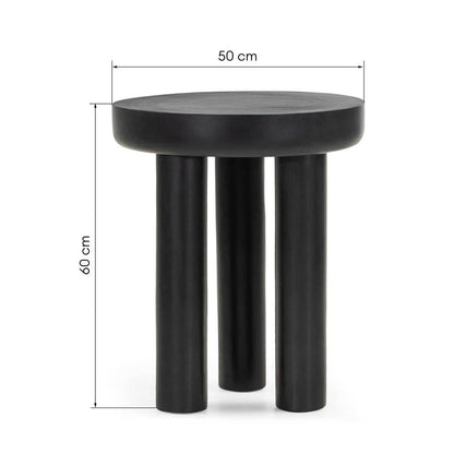 Beistelltisch, rund, schwarz, 50 cm LANG