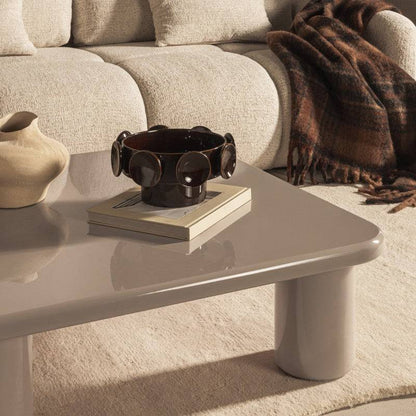 Tavolino MURIEN 90 cm, beige scuro, lucido