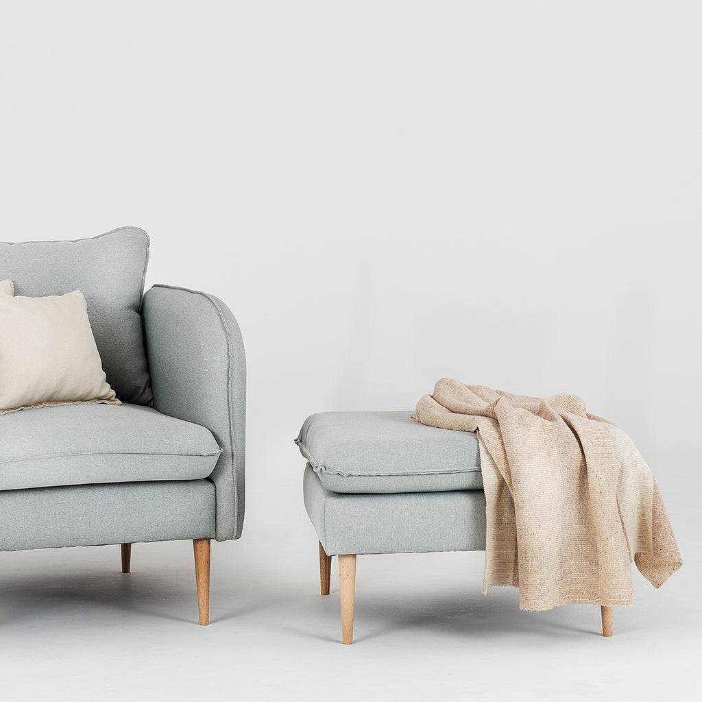 Pouf POSH WOOD - Platino, Legno Naturale
