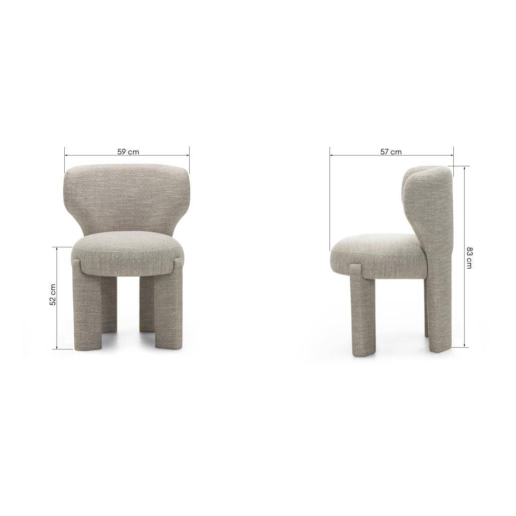 Polsterstuhl MALI beige, abgerundete Formen