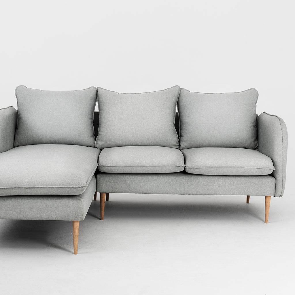 Ecksofa POSH L WOOD Platin