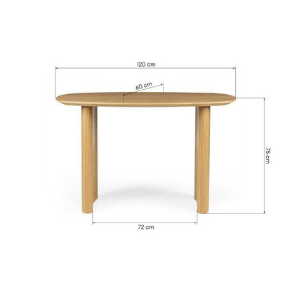 LORENTO Schreibtisch/Konsole 120 cm Natureiche