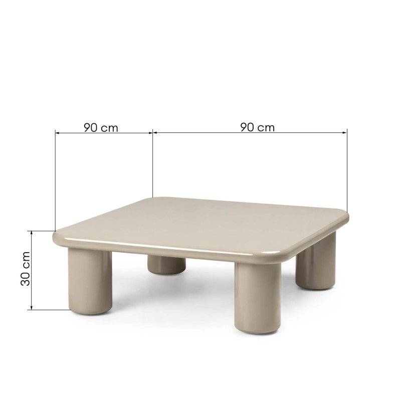 Tavolino MURIEN 90 cm, beige scuro, lucido