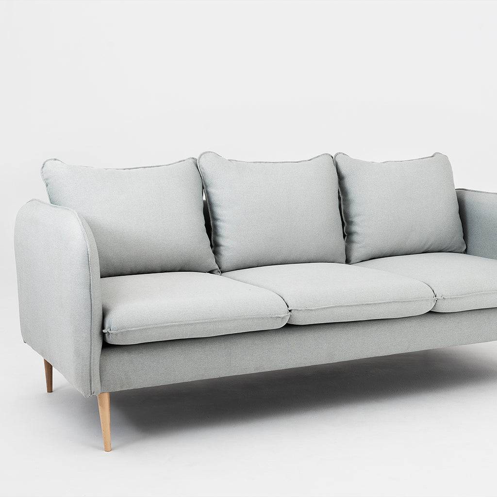 3-Sitzer-Sofa POSH WOOD – Platin, Naturholz