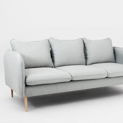 3-Sitzer-Sofa POSH WOOD – Platin, Naturholz