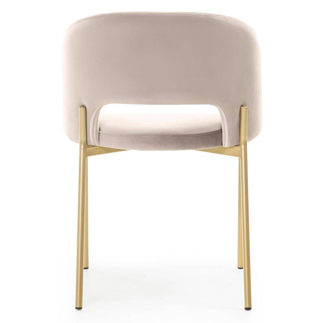 Sedia MORES beige con gambe oro