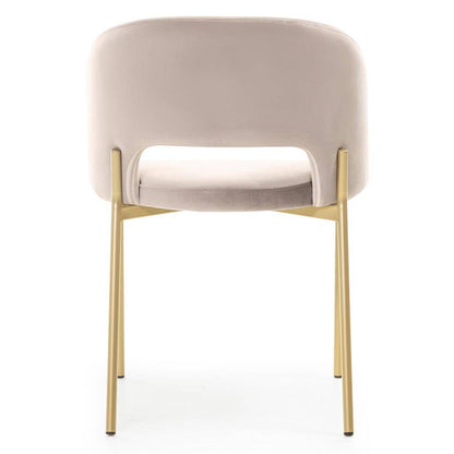 Sedia MORES beige con gambe oro
