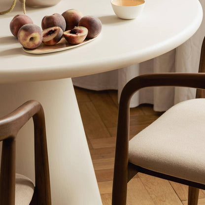 Tavolo da pranzo ADEL 120 cm rotondo, ecru microcemento