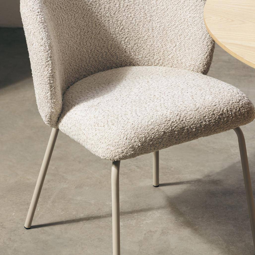 Sedia da pranzo LUEUR, beige, gambe beige