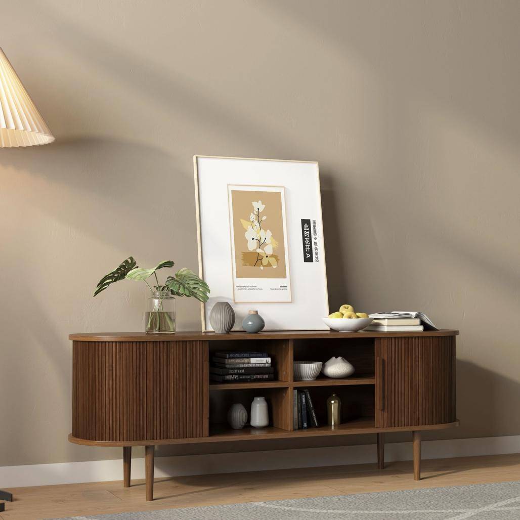 TV-Schrank ORA mit Schiebetüren, Nussbaum