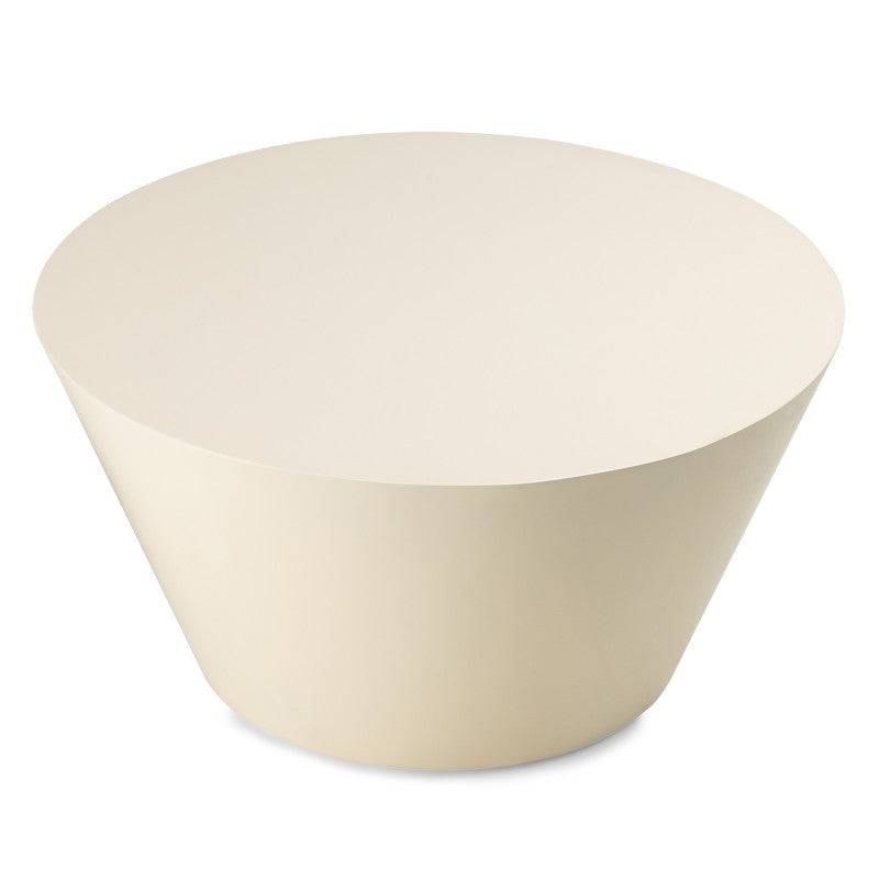 Beistelltisch ELISSA Ø60 cm, creme-weiß, hochglänzend