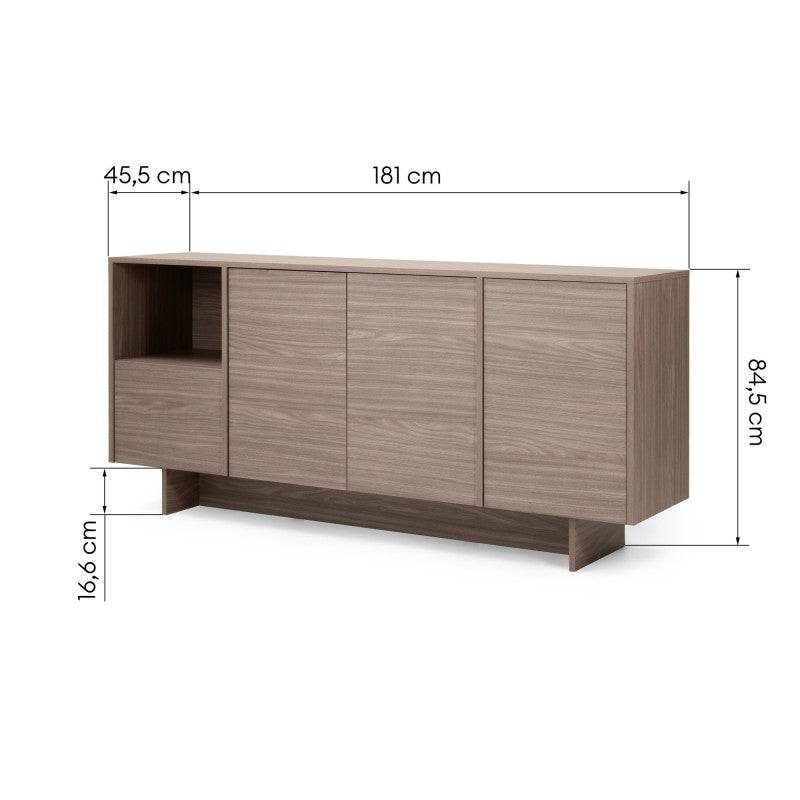 Cassettiera ANSO 4 Ante - Rovere Perlato