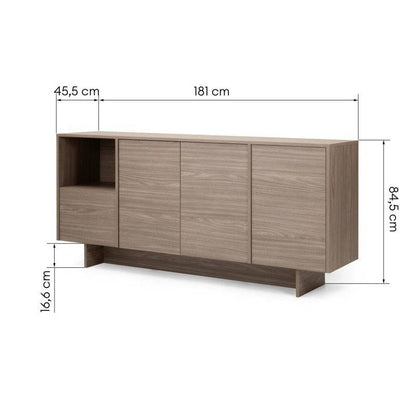 Cassettiera ANSO 4 Ante - Rovere Perlato