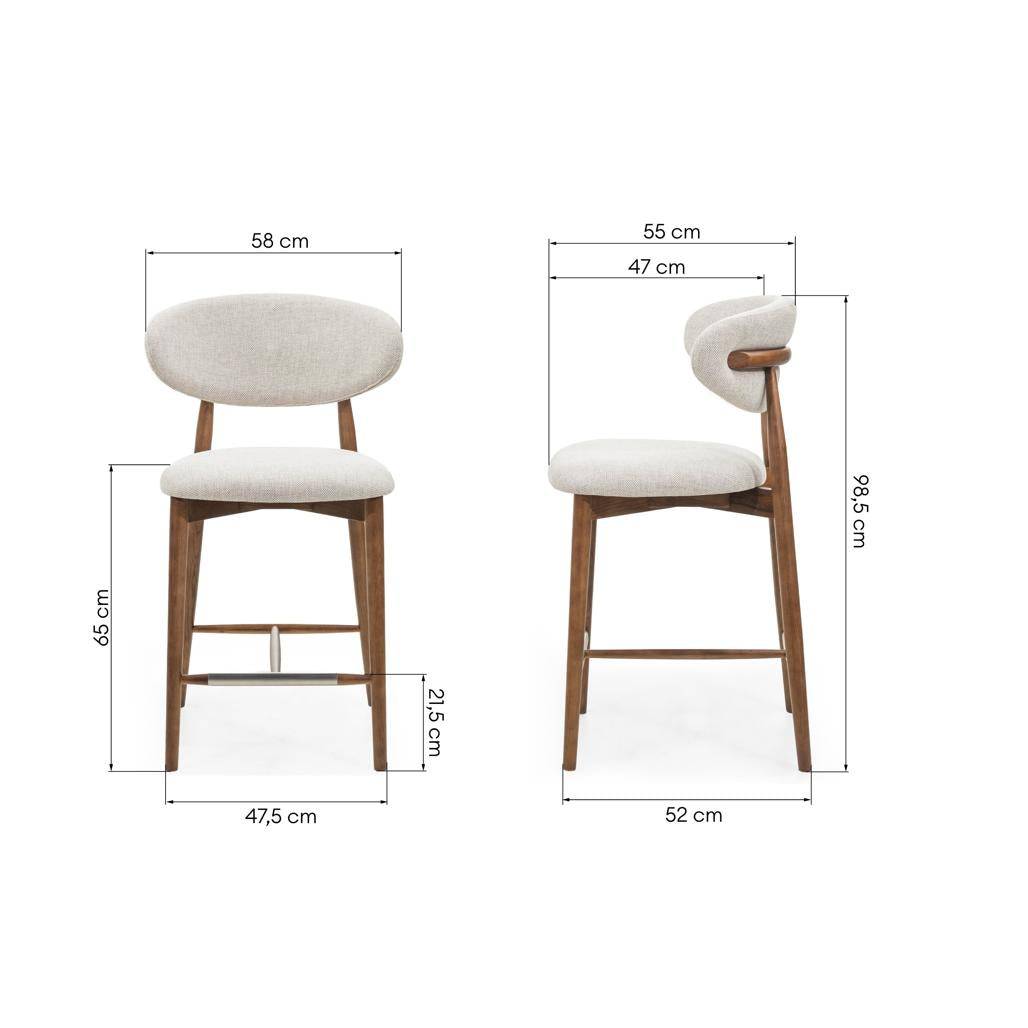 Barhocker MIRALI Beige und Braun