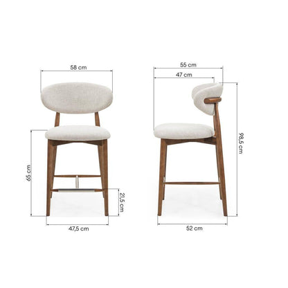 Barhocker MIRALI Beige und Braun