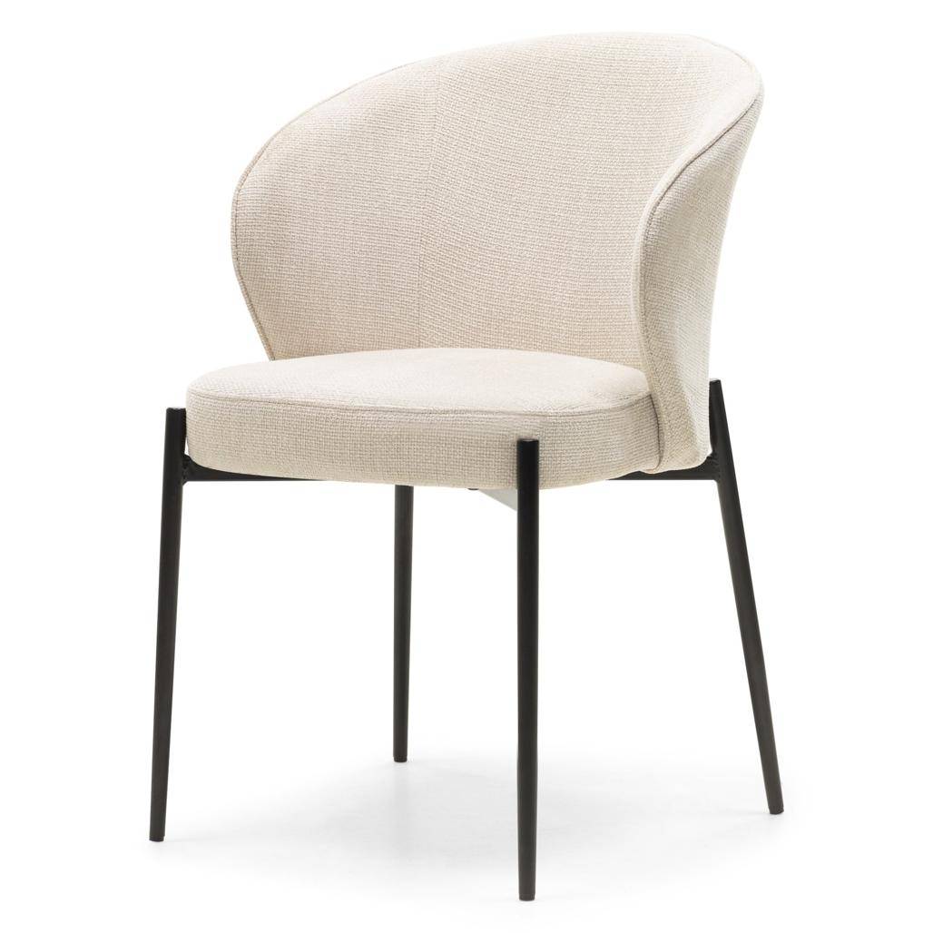 Esszimmerstuhl GUSTO, hellbeige, schwarze Beine