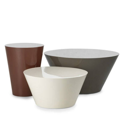 Beistelltisch ELISSA Ø60 cm, creme-weiß, hochglänzend