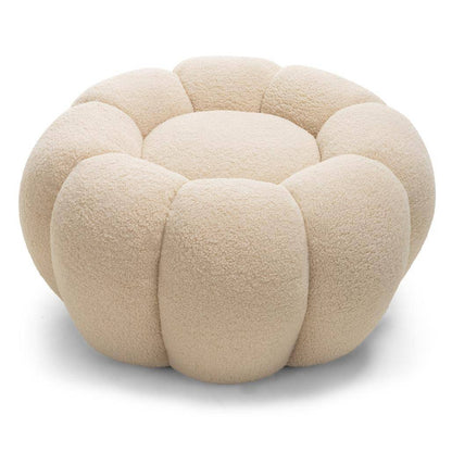 Pouf PERLE, beige, bouclé