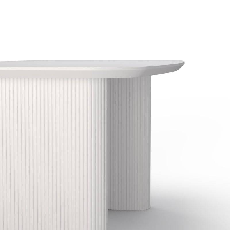 Tavolo da pranzo ESILLA bianco con lamelle