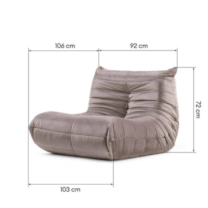 Poltrona Lounge LIBELLULE, marrone-grigio, velluto