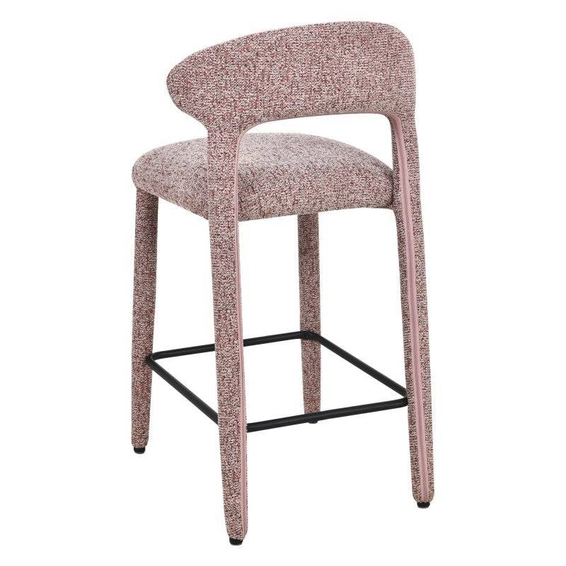 Polsterhocker IROKI, Beige und Bordeaux meliert