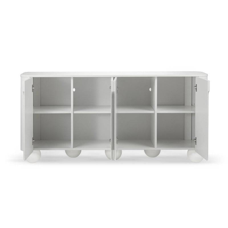Kommode SQUAREN, weiß, 4 Türen, abgerundete Formen
