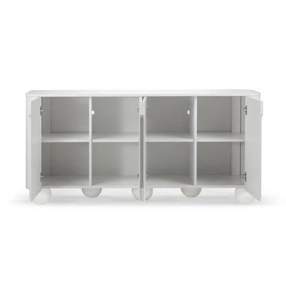 Kommode SQUAREN, weiß, 4 Türen, abgerundete Formen
