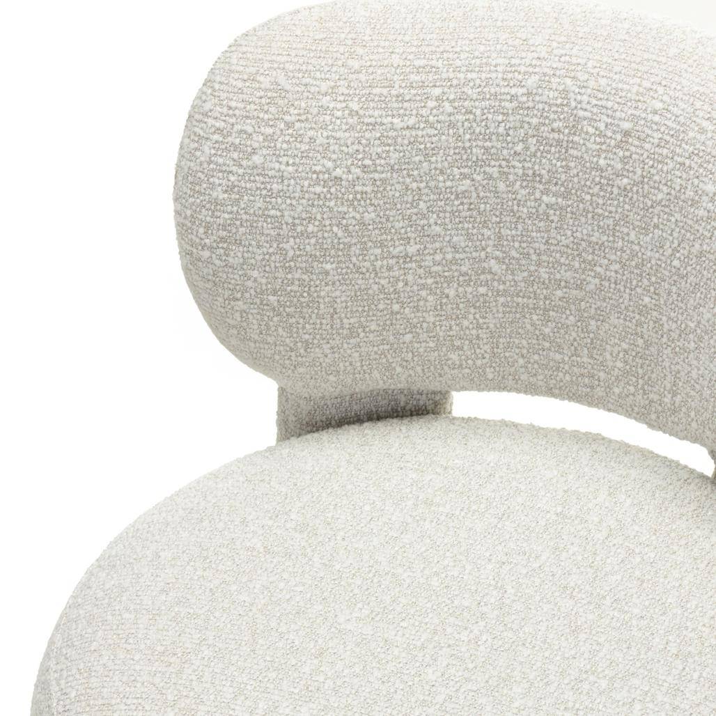 Sedia imbottita SAMMA, beige e grigio, bouclé