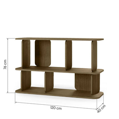 Scaffale basso arrotondato SALA, marrone espresso